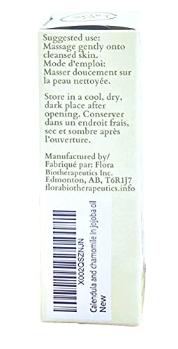 Flora Organic Calendula & Chamomile Infused In Organic Golden Jojoba Oil. 100% Natural Moisturizer For Skin. Body & Face Oil. Regenerative & Emollient 1.7Fl Oz #TOP1