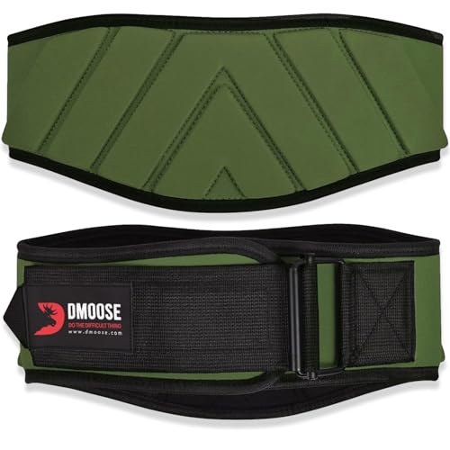 DMoose gym belt for men weight lifting. Weight Belt Gym squat Weightlifting Powerlifting Workout Heavy Duty Training Strength Training Equipment - Green XSmall