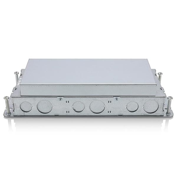 Leviton Concrete Floor Box 3-Gang Shallow Rectangle, Includes 4 Leveling Screws and Gasket, FBHR3, Steel by Leviton - Used condition - US$60.70