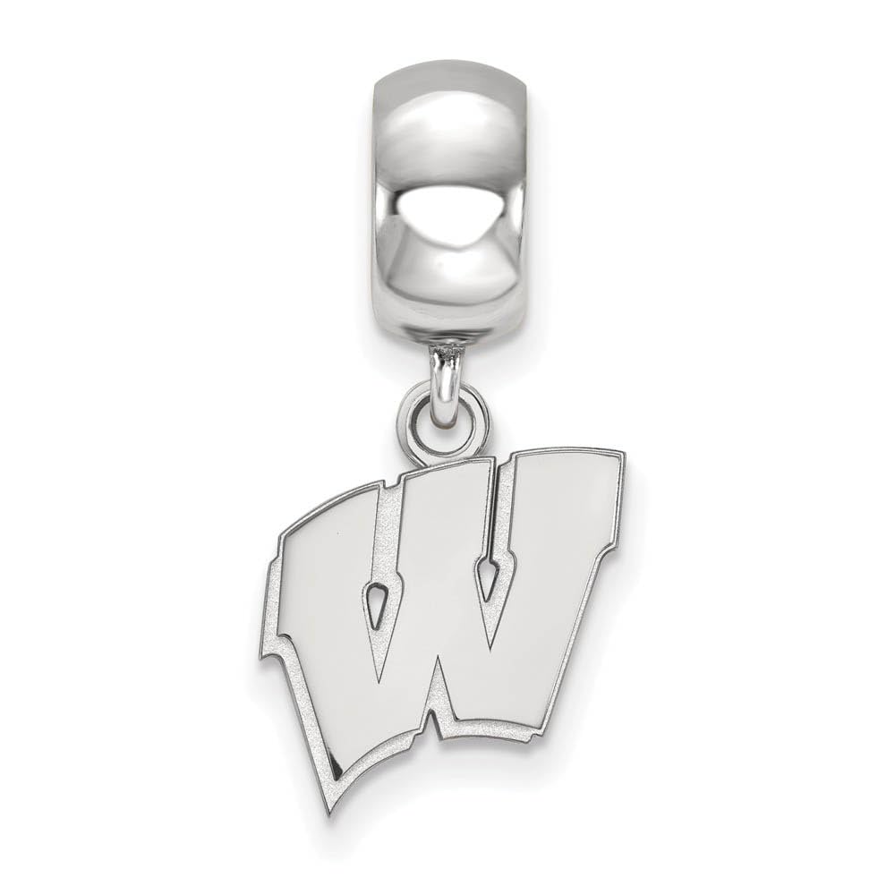 LogoArt Sterling Silver University of Wisconsin Small Dangle Bead Charm
