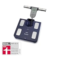 OMRON BF511 Personenwaage: Körperfettwaage mit Körperfett und Muskelmasse - 8-Sensoren mit Hand zu Fuß Messung, bis 150 kg, für Erwachsene und Kinder ab 6 Jahren.