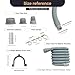 10FT Washing Machine Drain Hose - Flexible Dishwasher Hose Extension Kit, Universal Washer Corrugated with 1Adapter 4Clamps, U-Bend Holder, 3Drain Pipe Seal, Dishwasher Drain Hose, Washer Machine Hose