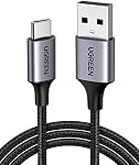 UGREEN USB A à USB C Câble 2 Pack, Cordon de type C tressé en nylon compatible avec iPhone 17 16 Pro Max, iPhone Air, Galaxy S25 S24 S23, Pixel, Moto, LG, Android Auto, 6 Pieds