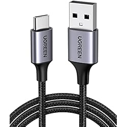 UGREEN USB to USB C Cable, Car Carplay Cable USB A to Type C Cable Fast Charging Braided USB C Cord Compatible with iPhone 17/16 Plus/16 Pro/15, Samsung Galaxy S26/S25, Pixel 10/9, 3.3FT