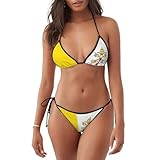 Ajustement : Le dos nu et le lien dans le dos permettent un ajustement flexible ; le bas de bikini noué sur les côtés offre un ajustement flatteur et sûr, quelle que soit la morphologie.