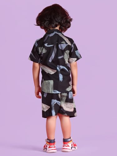 Image of POLKA TOTS Cotton Half Sleeves Shirt With Shorts, All Over Print Cord Set for Baby Boy Kids