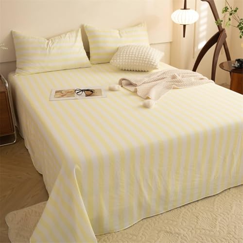 Drap plat pour lit king size jaune idéal pour décoration de chambre - 2