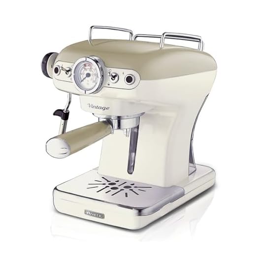 Ariete 1389/13 CAFETERA Espresso Vintage, 900 W, 0.9 litros, 15 bares, maxicapuccino, porta filtro para monodosis y café en grano, plástico Beige