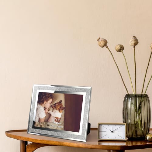 HORLIMER 12 Pack 5x7 Picture Frame, Sparkle Glass Photo Frames 5 by 7 for Tabletop, Horizontally or Vertically - Thumbnail 6