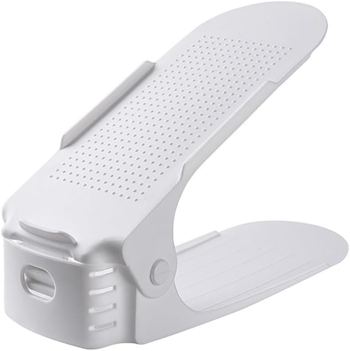 Closet Shoe Clots Organizer 3-Level Adjustable Shoes Stackers For A Pair Of Shoes Double Layer Storage Space Saving Holder (Blue, 20 pack)