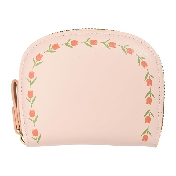 Floral Vine Print PU Batua Purse, Cash & Coin Pocket Wallet for Women with Zip | Portable Cute Mini Wallet for Girls | Hand Wallet for College Girls | KS-4, Beige-image-25
