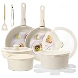 CHEFOLLA Sartenes Antiadherentes, Juego de 17 Ollas, Juego de Sartenes con Mango Desmontable, Batería de Cocina Apto para...