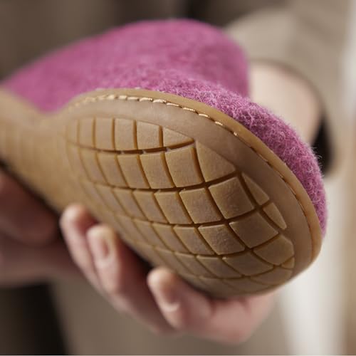 Image of Glerups 100% quality wool mix Slipper with rubber sole - Unisex Slip-on
