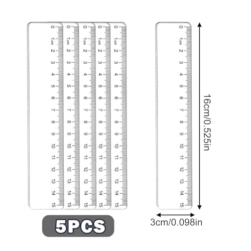 5 Stück Lineal 15cm Grundschule,Plastik Lineal 15 cm,Lineal Set Grundschule,Transparent Präzision Lineal,Lineale,mit Metrische-Skala,Lineal 15cm Flexibel,für Büro,Haushalt,Schule