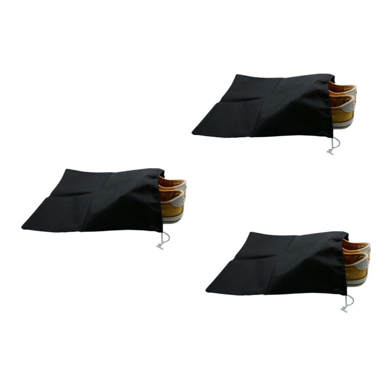 3stücke Pack Von Praktischen Schuhbeuteln Stoff Für Und Camping Und Staubdicht Schwarz Schutz Aufbewahrung Ihrer Schuhe