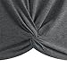 JINKESI Women's Summer Causal Short Sleeve Blouse Round Neck Crop Tops Twist Front Tee T-Shirt Vg-Dark Gray-Large