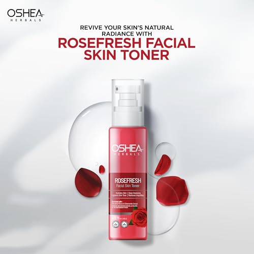 Image of Oshea Herbals RoseFresh Skin Toner For Normal to Oily Skin Type | Controls Oil, Cures Pimples, Minimise Pores & Hydrates with Healthy Glowing Skin - 120ml