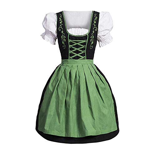 Shndhi Bodys Femme Plus La Taille ML XL 2XL 3XL 4XL 5XL Bière Allemande Maid Costume Femmes Oktoberfest Dirndl Robe Adulte Halloween Party Outfit-Green_5XL Cover