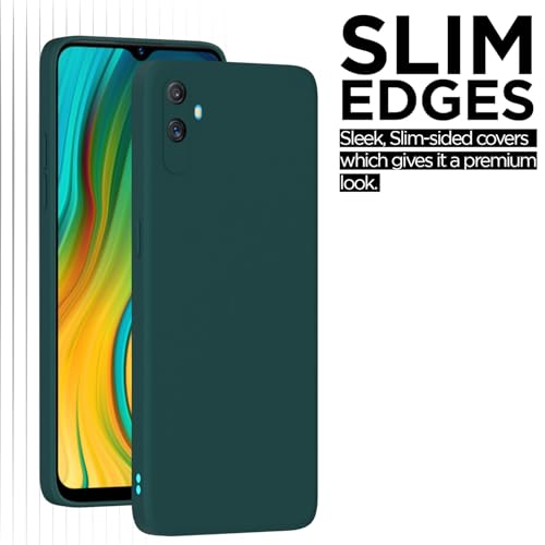 Image of Outlouders Back Cover for Realme C35 | Camera Protection | Durable Soft Matte Silicone Bumper Case (Green)