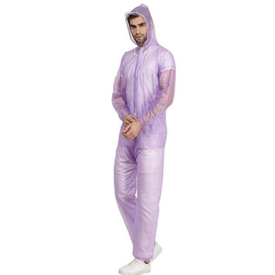 Rain Coat for Men Waterproof PVC Raincoat With Pants and Jacket Suit - Bike Rain Gear XXL Purple-picture-36