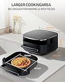 EDENPEER Extra Large Air Fryer,11-IN-1 6 QT 450F Air Fryer with Superior Airflow, Dual Heat Source Technology, Smart Digital Wide Fryer with PFAS Free Basket, Fits a 12" Pizza or 33 Chicken Wings