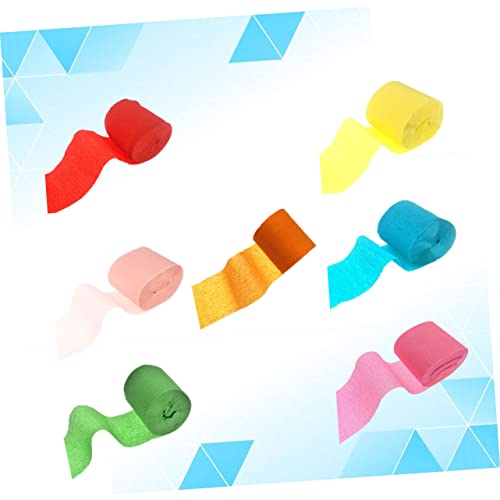Coheali 7Pcs Ribbon For Crafts Greenery Decor White Tissue Paper Crepe Paper Streamers Sheets Birthday Wedding Packing Paper Bulk Blue Floral Sheets Paper Streamer Roll Handmade Materials #TOP7
