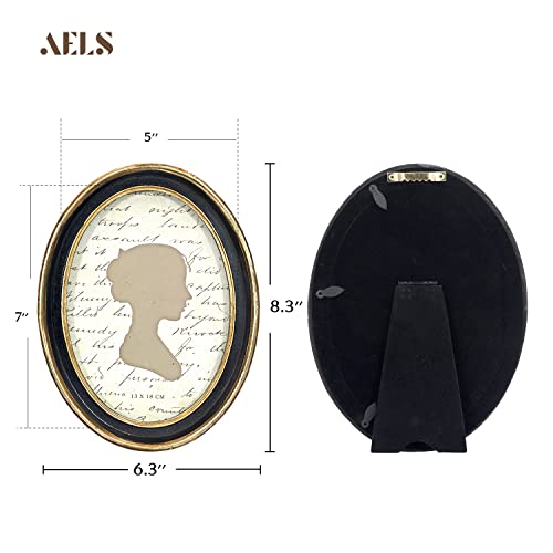 Aels 5X7 OVAL FRAMES Inch Vintage Picture Frame, Elegant Antique Photo Frames With Glass Front, Photo Display, Tabletop Wall Hanging, Gift Ideas, Black Oval thumb #1