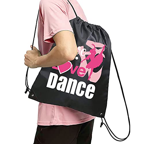Haizct live Love Drawstring Backpacks, Ballet Drawstring Backpacks, Bags for Yoga Dance Rehearsal, Great Gift for Ballet Dancer Actor Actress2