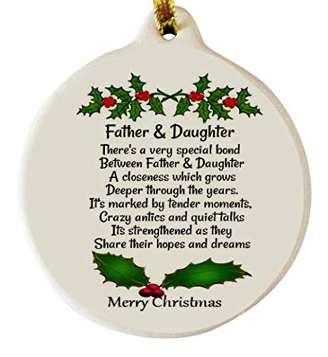 Father & Daughter Porcelain Ornament Rhinestone Crystal Love Bond Gift Boxed