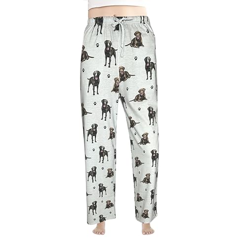 Chocolate Labrador Pajama Pants Cotton Blend - All Season - Comfort Fit Lounge Pants for Women and Men Chocolate Labrador Gifts