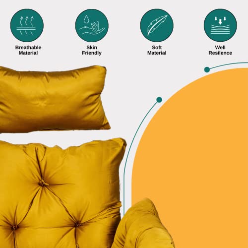 Image of SWINGZY Cushion for Hanging Basket Chair Swing /Outdoor Egg Swing Chair Soft Cushion /Jhula Seat Padded Pillow Cushion /Swing Chair Cushion with Polyester Cloth - (Gold)