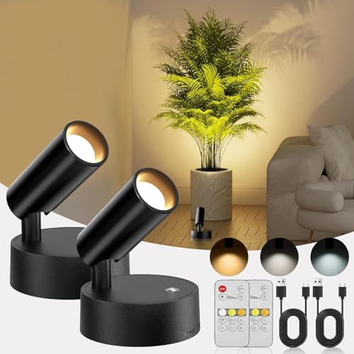 Spot mural à batterie Bonsery lot de 2 lampes rechargeables 5500 mAh avec télécommande