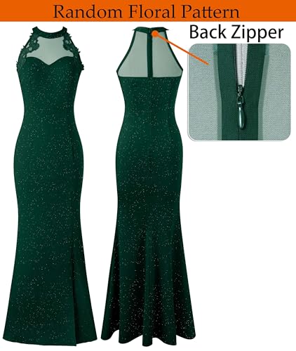 Image of VFSHOW Womens Formal Sexy Halter High Slit Prom Wedding Guest Maxi Dress 2023 Illusion Sweetheart Neckline Evening Long Gown