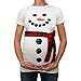 Produktbild Rosennie Damen Weihnachten Schneemann Karikatur Kurzm T-Shirt Long Sleeve Umstandsmode Motiv Schwangerschaft Christmas Geschenk Stillshirt Stilltop Mode Frühling Herbst Umstandtop