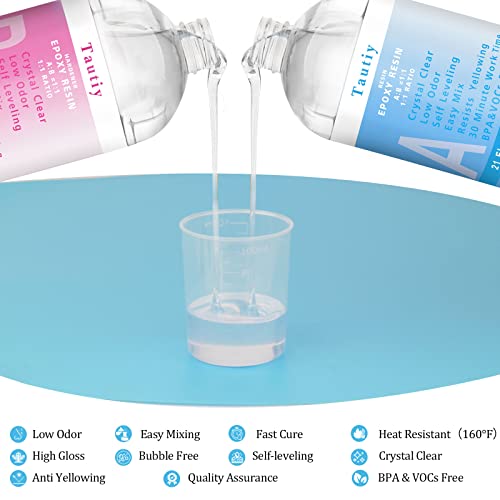 Epoxy Resin-42Oz Resin Kit, Epoxy Resin Crystal Clear Starter Kit For Beginners- No Bubble Easy Mix 1:1 For Diy Jewelry Making Of The Art Resin & Epoxy Resin - 2 Part(21Oz Resin And 21Oz Hardener) #TOP3