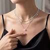 WomenGifts Layered Silver Necklaces for Women, Sterling Silver Cute Pendant Necklace Set with Dainty Cubic Zirconia, Stackable Cuban Chain Choker, Trendy Waterproof Non Tarnish Jewelry Gift #3