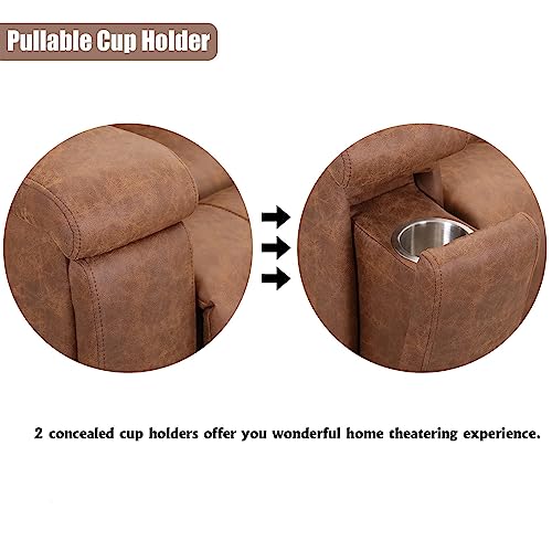 Phoenix Home Leather Recliner Chair, Brown #TOP5