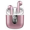 Wireless Earbuds, Bluetooth 5.4 Headphones HiFi Stereo, Bluetooth Earbuds with ENC Noise Cancelling Mic, 36H LED Display Ear Buds, IPX7 in Ear Earphones for Phone Tablet Laptop Sports, Rose Gold