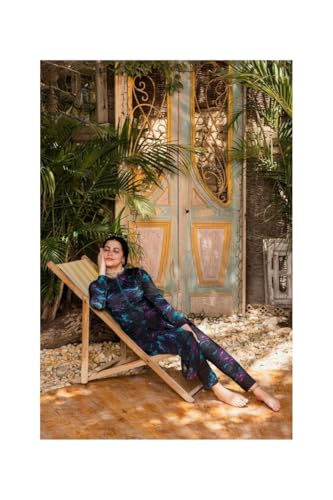 مايوه سباحة شرعي للمحجبات، ٤ قطع، مصنوع من الليكرا، مقاوم للكلور، سريع الجفاف (متعدد اللوان, XL)