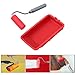 Paint Tray with Roller Reusable Paint Tool,with Tray Wall Painting Tool Completes Home Painting for House Improvement Silicone Roller Brush Paint Tray (Red-1pc)