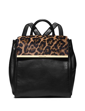 Michael Kors Black Lana Leopard Backpack Michael Kors Leopard Nylon Backpack - Macy main image 4