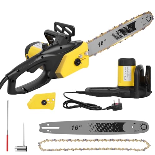 Ankishi 16" Powerful Electric Chainsaw - 2500W Electric Chainsaw with 63" Power Cable, andheld Powered Saw for Wood Cutting Tree Pruning | Auto Lubrication + Full Safety