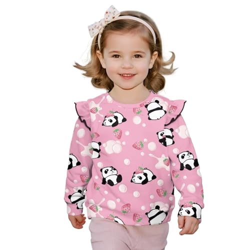 Kids' Crewneck Long Sleeve Sweatshirt Girls Lightweight Soft Pullover 2025 Fashion Fall Winter Outfits Age 1-8 Years