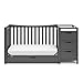 Graco Remi All-in-One Convertible Crib with Drawer & Changer - Jpma-Certified Convertible Crib with Storage Drawer, Gray, 116.73 pounds