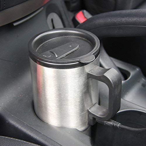 Image of Electric Heating Car Travel Kettle 12V | Stainless Steel Portable Mug | Perfect for Hot Beverages While Traveling (1 Pcs)