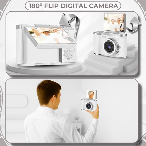 Image of Cason 48MP Digital Camera for Kids-Real Photo & Video Mini Camera for Photography 2.4 inch Rotating Screen, Built in Games Kids Cameras for 5-15 Years Girls & Boys(Supports Upto 64GB Memory)
