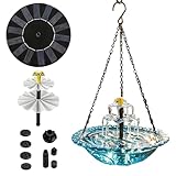Solarbetriebenes Vogelbad mit Fontäne,mit integrierter Pumpe und Sprinkler | Solar Vogeltränke Brunnenpumpe für Außen,für den Einsatz im Garten, auf der Terrasse, der, dem Holzdeck, entlang von