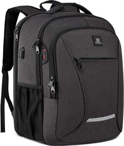 CAFELE Laptop Backpack, 17.3 Inch, Water-Repellent, USB Charging Port, for Business Travel School (Gray, 17.3 inches)