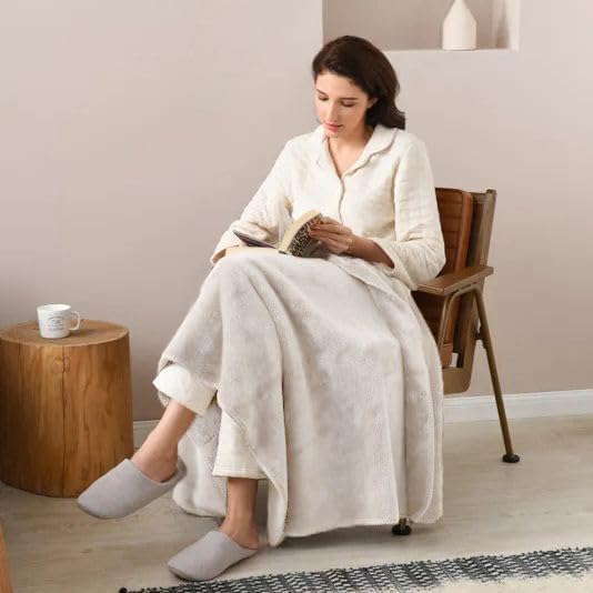 CAI TENG Fleece Throw Blankets 6 Pack Bulk Lightweight Warm Soft 50 x 60 in Kids Blanket Picnic Cozy Fleece Fabric Microfiber Small Blanket for Bed Sofa Office Travel Beige - Image 6