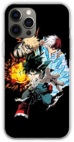 Classic My Hero Katsuki Shoto Izuku Phone Case Compatible with iPhone 13 Pro Max Academia Bakugo Todoroki Midoriya TPU Soft Silicone Shockproof Phone Cover